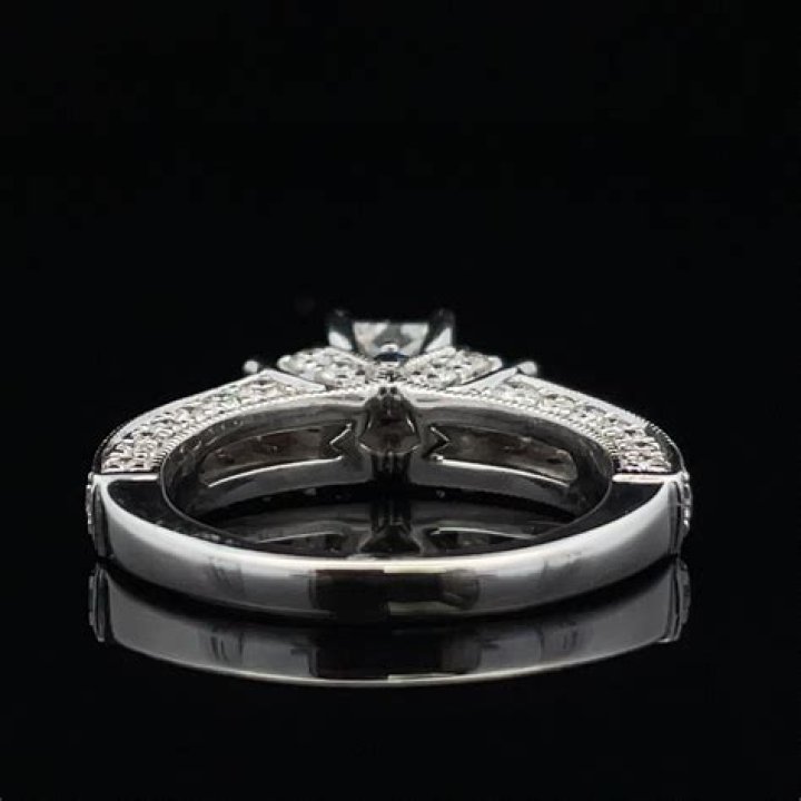 14k Vera Wang Love Collection Diamond & Blue Sapphire Engagement Ring