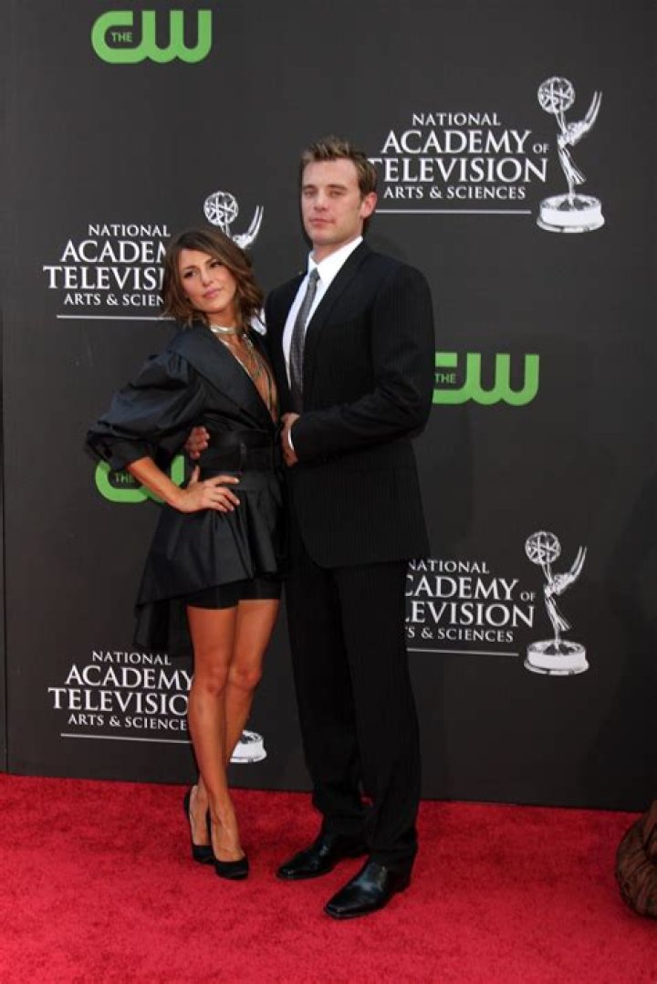 Elizabeth Hendrickson and Billy Miller arriving at the Daytime Emmys at