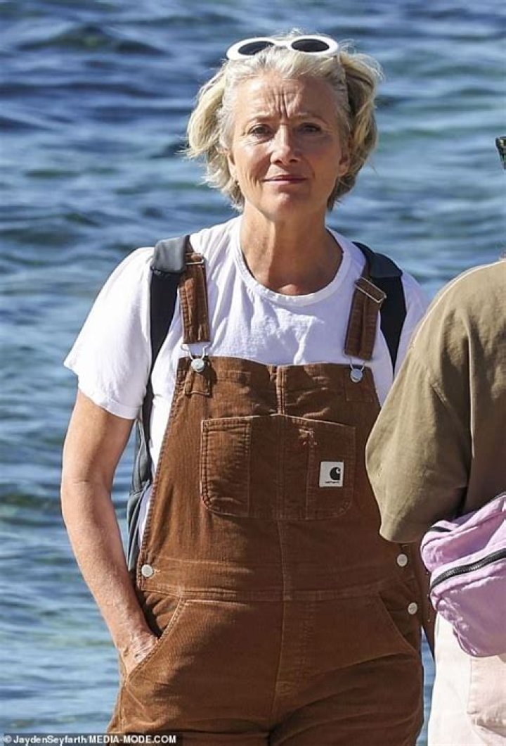 Emma Thompson enjoys a coastal walk in Sydney with Daryl McCormack