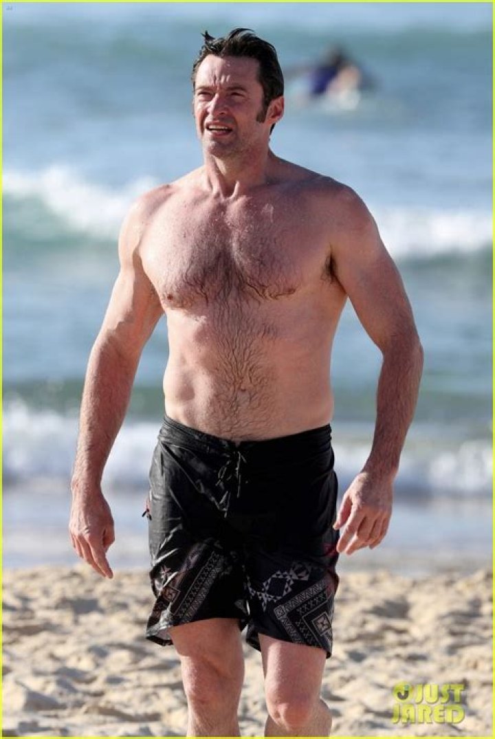Hugh Jackman Shows Off His Wolverine Physique At The Beach Oh yes I am