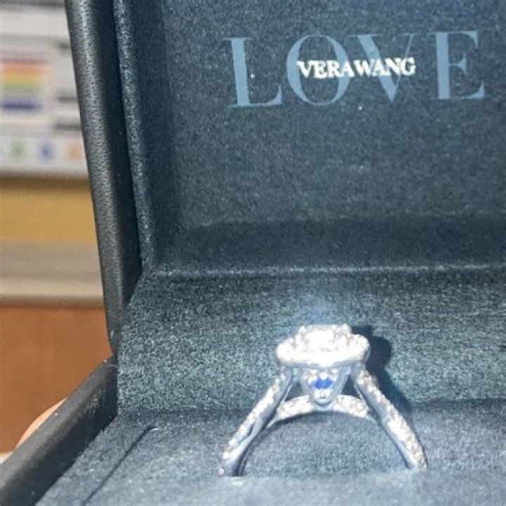 Vera Wang Engagement Ring with Blue Sapphire Wedding and Bridal