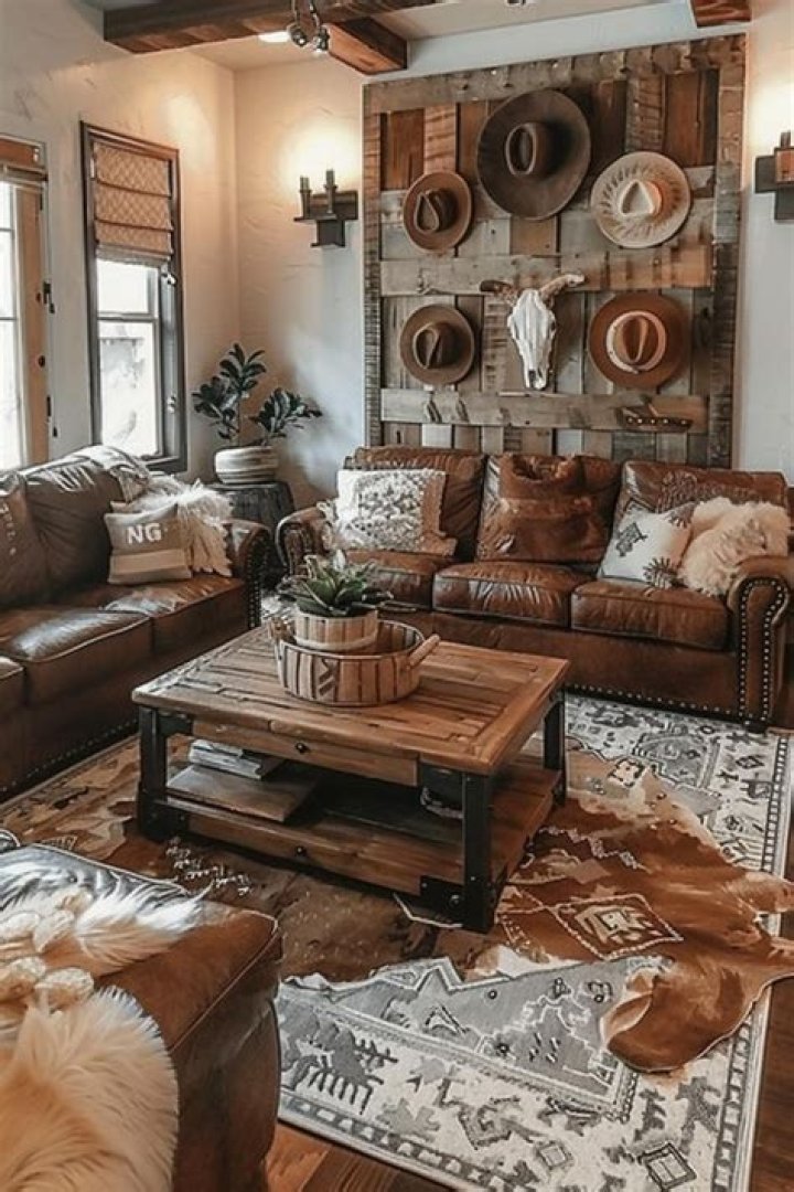 Western Decor, Great Wave, Cowhide, Trailer, Wall Hanging, Artwork
